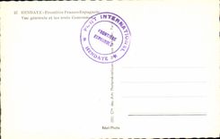 MODERN CARD Hendaye Free Spanish Border View and three crowns