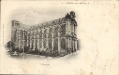VINTAGE POSTCARD Trawl-nets On the Marne Cathedral