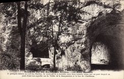 VINTAGE POSTCARD Road Of the Collar Of the Rocks In Brenets Two Tunnels