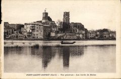 CPA Pont Saint Esprit Vue Generale Les Bords Du Rhone