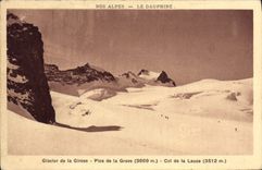VINTAGE POSTCARD Our Alps the Dauphine Glacier of Girose Peaks of the Serious Collar of the Roofing stone
