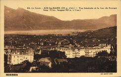 CPA Aix Les Bains Vue Generale Et Le Lac Du Bourget 