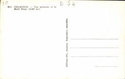 CPM Chamonix Vue Generale Et Le Mont Blanc