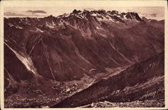 CPA Chamonix Mont Blanc la vallee de Chamonix et le Brevent vue prise du teleferique de l'aiguille du Midi