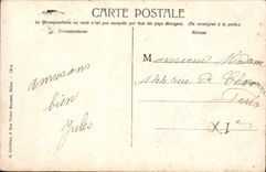 VINTAGE POSTCARD Melun the bridge of old Chatelet