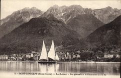VINTAGE POSTCARD Holy Gingolph Lake Leman View And Grammont