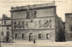 Estructuras de la menta de Avignon Ancien de la POSTAL de la VENDIMIA con la 17ma academia de música