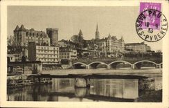 Panorama y Bridge De Jurancon de Pau de la POSTAL de la VENDIMIA