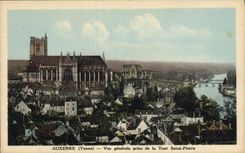 CPA Auxerre Vue Generale Prise De La Tour Saint Pierre