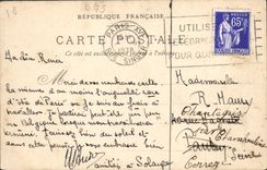 VINTAGE POSTCARD Paris the Large palace And the Bridge Alexandre Bateau Barge