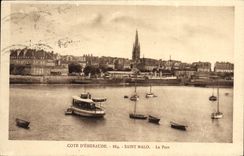 VINTAGE POSTCARD Holy Malo the Port Boat