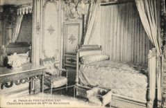 VINTAGE POSTCARD Palate De Fontainebleau Room To be slept Of Mrs. de Maintenon