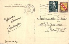 POSTAL de la VENDIMIA pesada la basílica y el monumento interaliado