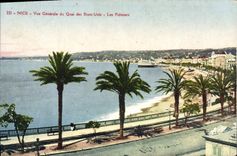 CPA Nice Vue Generale Du Quai Des Etats Unis Les Palmiers