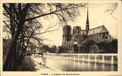 VINTAGE POSTCARD Paris the Apse Of Notre Dame