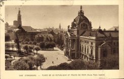La POSTAL Estrasburgo de la VENDIMIA coloca la república y el paladar del palacio imperial del Rin Ancien