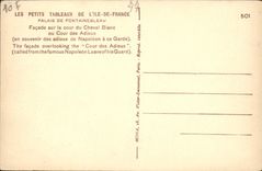 Ataque frontal del De Fontainebleau del paladar de la POSTAL de la VENDIMIA en la corte del caballo blanco o la corte del bueno-byes