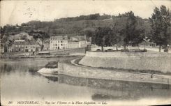 VINTAGE POSTCARD Montereau Seen On Yonne and the Place