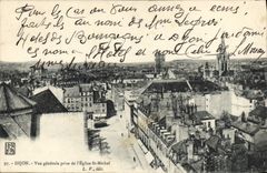 VINTAGE POSTCARD Dijon View Taken of the Church St Michel