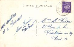 VINTAGE POSTCARD Larchant Rocks of Jeanne Lady