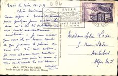 VINTAGE POSTCARD Evian les Bains Of the Lake and Quai Baron de Blonay Fishes Sinning