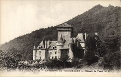 VINTAGE POSTCARD Surroundings of Vic On Cere Castle of Pestel