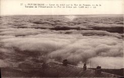 VINTAGE POSTCARD Puy De Dome Rising of the Sun On the Sea Of Clouds seen of the terrace of the observatory of Puy de Dome