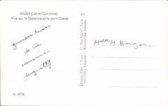 CPM Agen Vue Sur la Garonne et le Pont Canal
