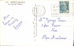 MODERN CARD Biarritz the Cabin of Theater