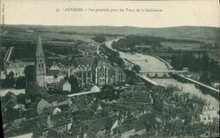 VINTAGE POSTCARD Auxerre View Taken of Tours of the Cathedral