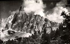 POSTAL MODERNA mar de Chamonix del hotel del hielo de Montenvers y grueso