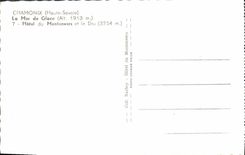 POSTAL MODERNA mar de Chamonix del hotel del hielo de Montenvers y grueso