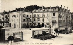 VINTAGE POSTCARD Contrexeville Entered of the Park and Hotel Martin Felix