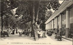 VINTAGE POSTCARD Contrexeville the Park and the Colonnade of the Sources