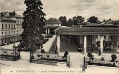 VINTAGE POSTCARD Contrexeville Entered of the Establishment and the Park