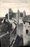CPA Cite de Carcassonne Tour Wisigothe et les remparts a l'Ouest
