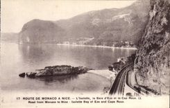 VINTAGE POSTCARD Route Of Monaco has Nice Isolette the bay of Eze and the Cape Roux