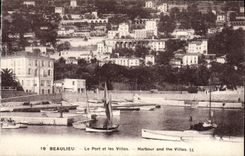 VINTAGE POSTCARD Beaulieu the Port and the Villas Boats