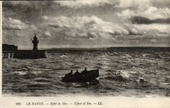 VINTAGE POSTCARD Le Havre Effect Sea