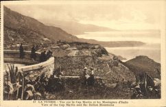 VINTAGE POSTCARD La Turbie Seen On the Cape Martin and the mountains of Italy