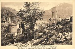 CPA La Turbie La Tour d'Auguste L'Eglise et le Mont Agel