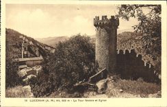 VINTAGE POSTCARD Luceram the Feudal Tower and Church