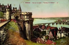 VINTAGE POSTCARD Amboise Seen On the Loire Terrace of the castle