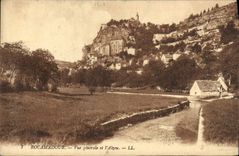 VINTAGE POSTCARD Rocamadour View and Alzou