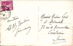 POSTAL Royan de la VENDIMIA una esquina de los embarcaderos grandes del jardín público dos de Botton de la concha