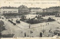 CPA Le Havre La Place Gambetta et le Theatre