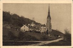 VINTAGE POSTCARD the basilica and the house of the chaplains Seen of Carmel