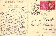 POSTAL Foix de la VENDIMIA la roca y el castillo