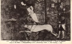 VINTAGE POSTCARD Avignon Palate of the Popes Fresco of the tower of the garderobe Hunting for wild boar