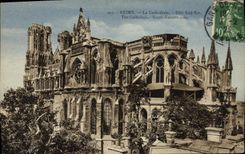 POSTAL Reims de la VENDIMIA la pieza meridional de la catedral